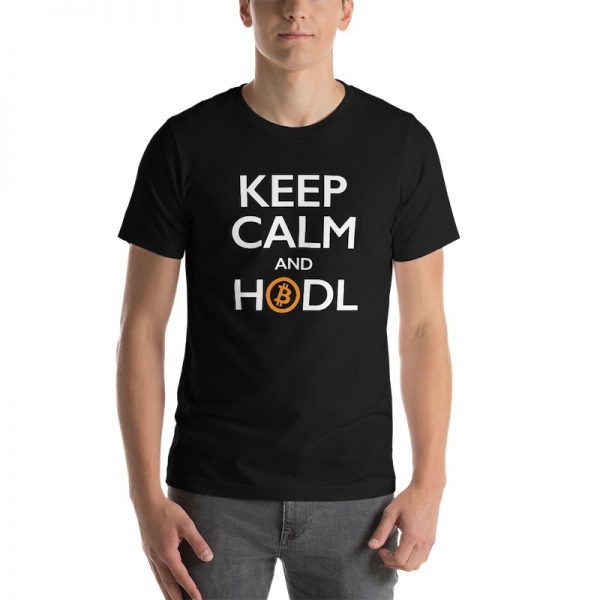 Keep Calm and HODL shirt - model