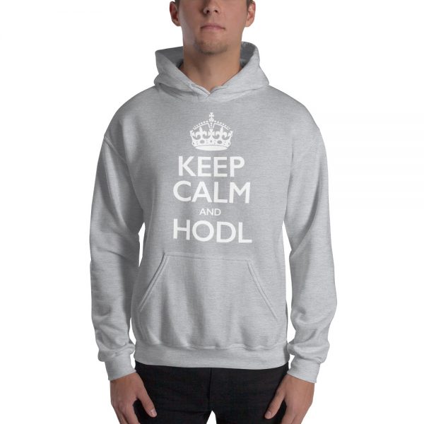 Keep Calm and HODL Hoodie - Sport Grey