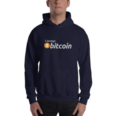 I Accept Bitcoin Hoodie - Navy