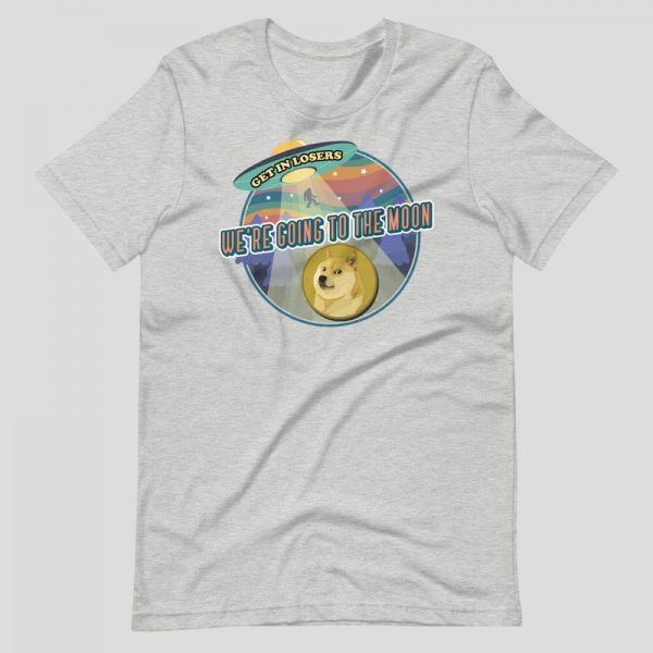 Dogecoin We're Going to the Moon Shirt - athletic heather