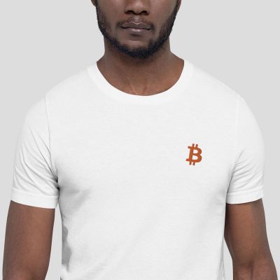 Embroidered Bitcoin Shirt - model